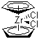Bis(cyclopentadienyl)zirconium dichloride, Zirconocene dichloride, CAS #: 1291-32-3